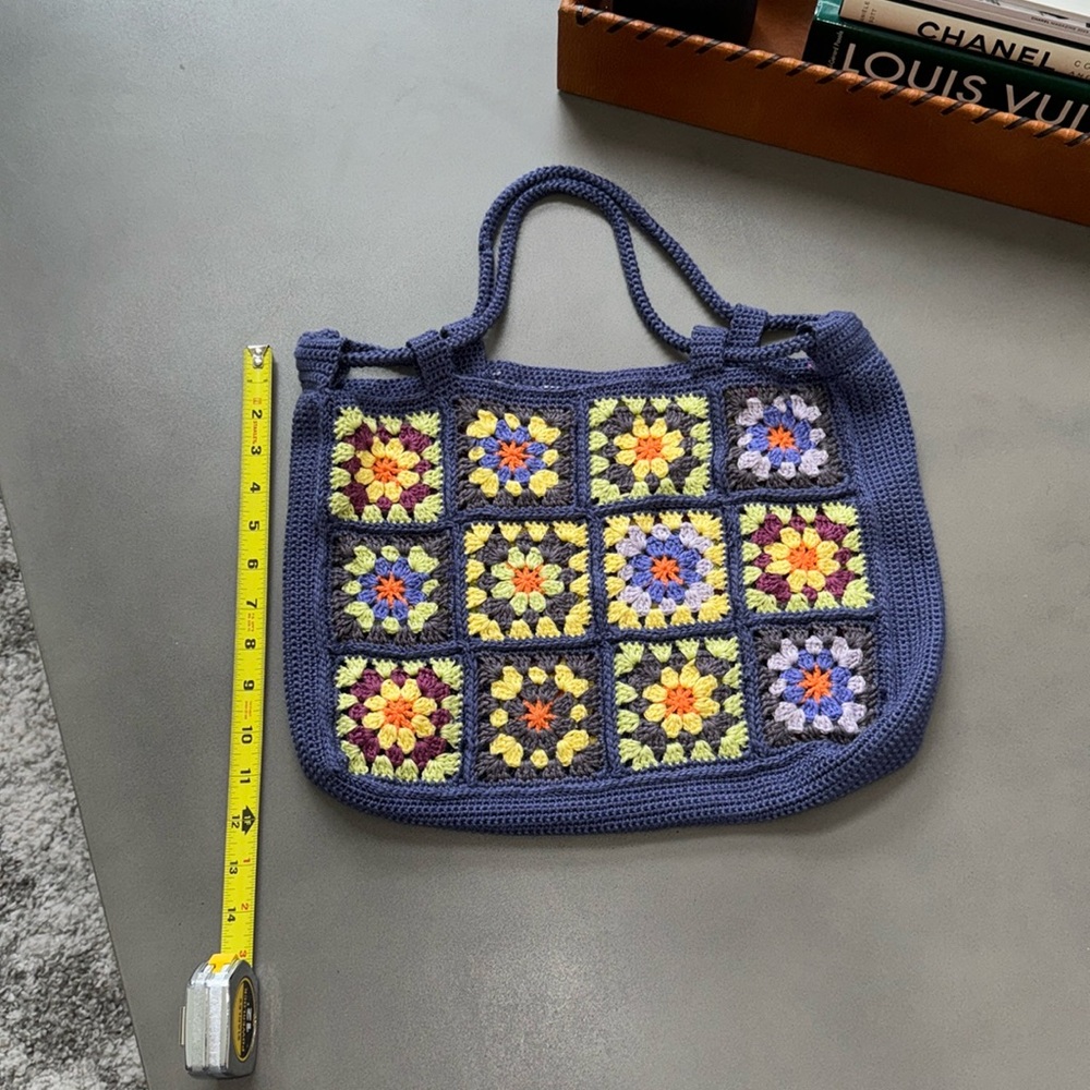 Handmade Crochet Patchwork Shoulder Bag Tote Handbag Brand New